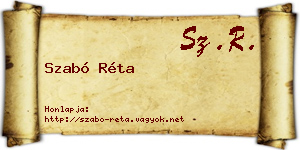 Szabó Réta névjegykártya